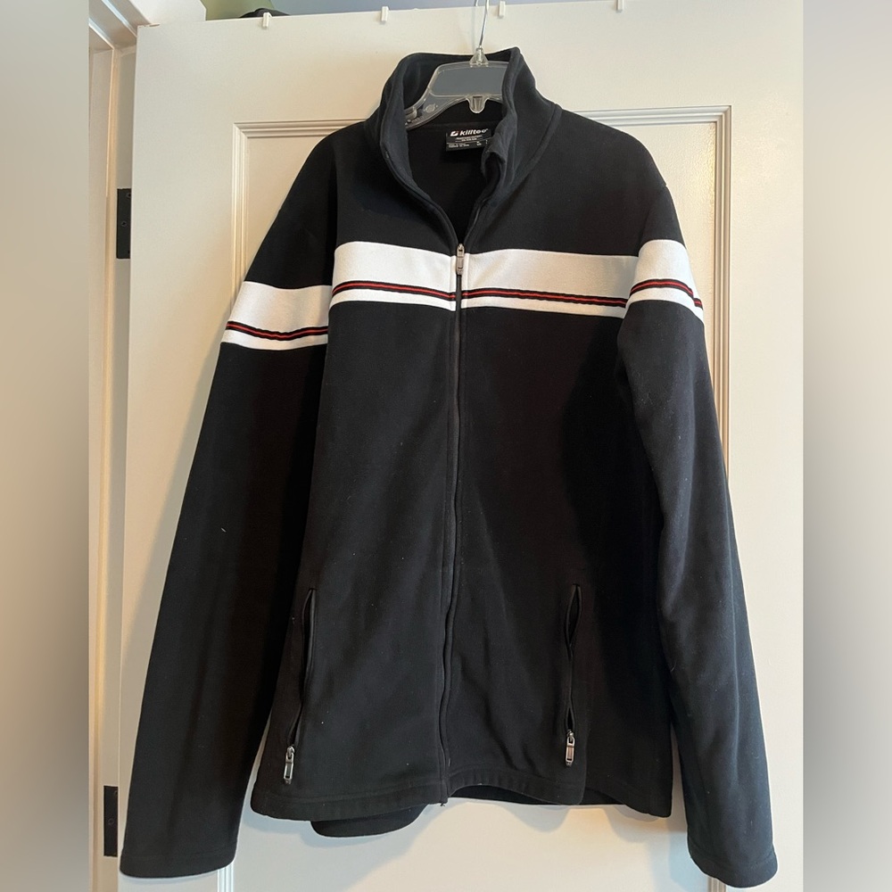 Black and White Full-Zip Sweatshirt